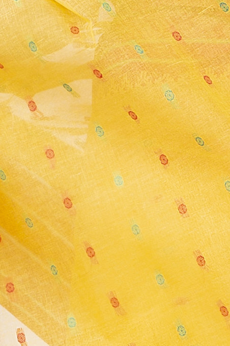 Beige Pure Cotton Alpona Tant Saree (193)